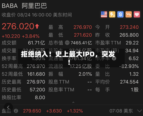 拒绝纳入！史上最大IPO，突发！-第3张图片