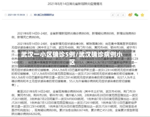 武汉一小区确诊5例/武汉确诊病例小区