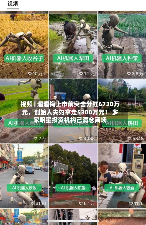 视频 | 溜溜梅上市前突击分红6730万元	，创始人夫妇拿走5300万元！ 多家明星投资机构已清仓离场-第3张图片