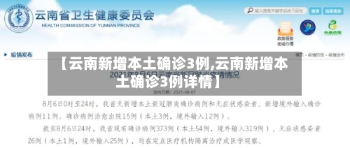 【云南新增本土确诊3例,云南新增本土确诊3例详情】
