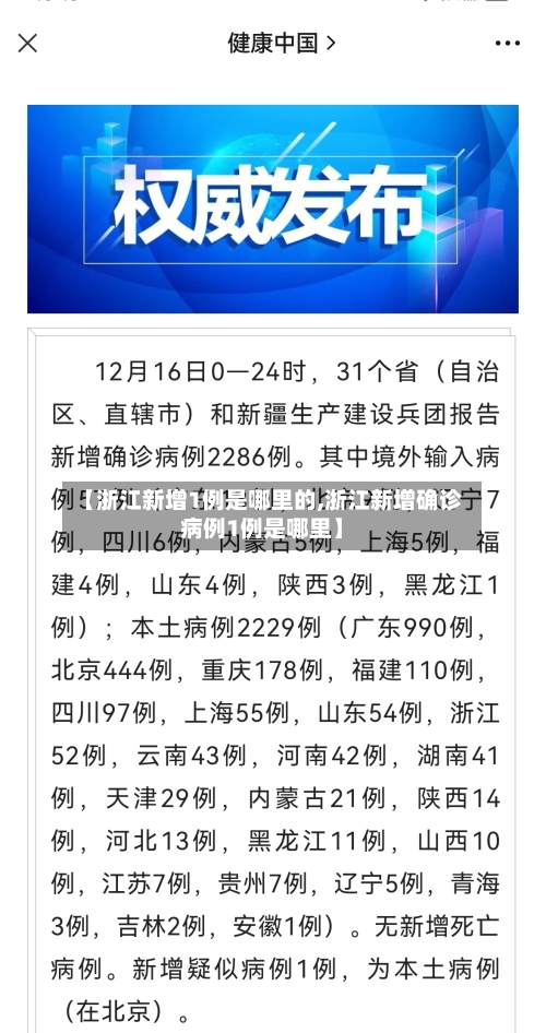 【浙江新增1例是哪里的,浙江新增确诊病例1例是哪里】