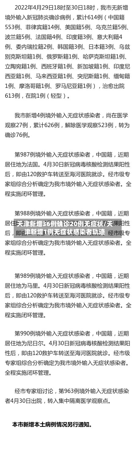 天津新增36例确诊20例无症状/天津新增1例无症状感染者轨迹-第3张图片