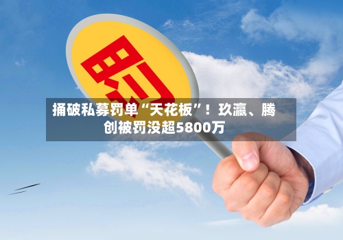 捅破私募罚单“天花板”！玖瀛	、腾创被罚没超5800万-第2张图片