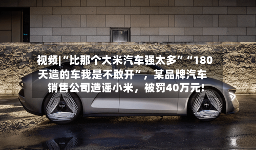 视频|“比那个大米汽车强太多”“180天造的车我是不敢开	”	，某品牌汽车销售公司造谣小米，被罚40万元!-第3张图片