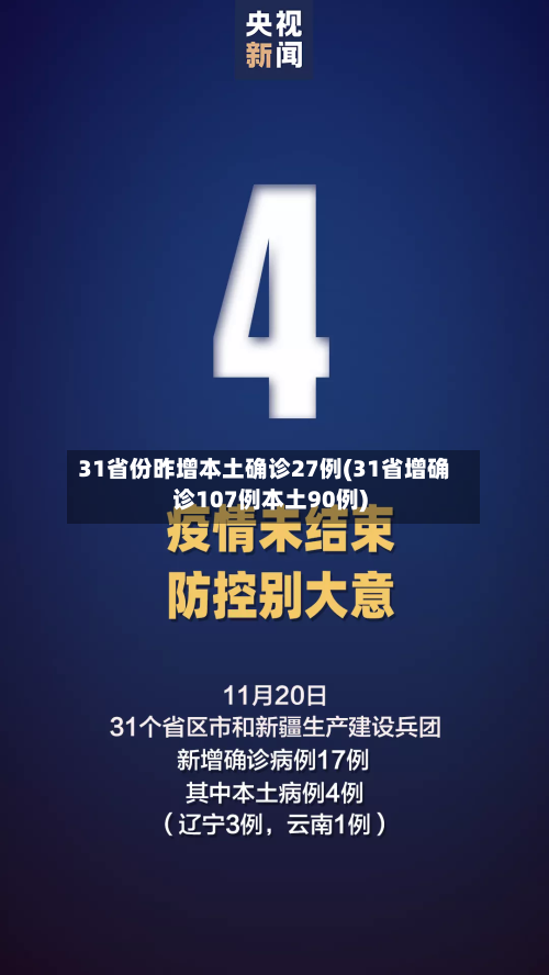 31省份昨增本土确诊27例(31省增确诊107例本土90例)