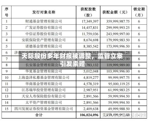 天际股份多年财报被调整，监管立案引发索赔-第3张图片