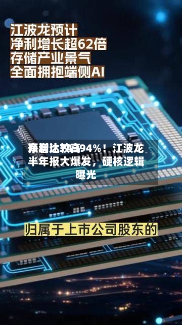 净利比较高预增达74394%！江波龙半年报大爆发，硬核逻辑曝光-第3张图片