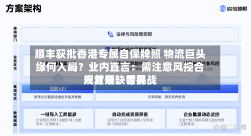顺丰获批香港专属自保牌照 物流巨头缘何入局？业内直言：需注意风控合规复杂、世界人才短缺等挑战-第3张图片