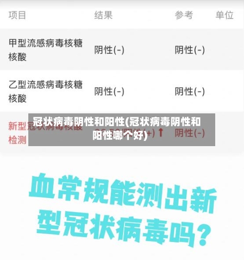 冠状病毒阴性和阳性(冠状病毒阴性和阳性哪个好)