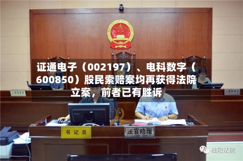 证通电子（002197）、电科数字（600850）股民索赔案均再获得法院立案，前者已有胜诉-第3张图片