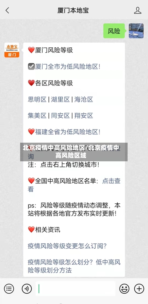 北京疫情中高风险地区/北京疫情中高风险区域-第1张图片