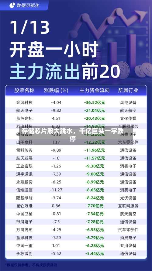 存储芯片股大跳水	，千亿巨头一字跌停-第2张图片