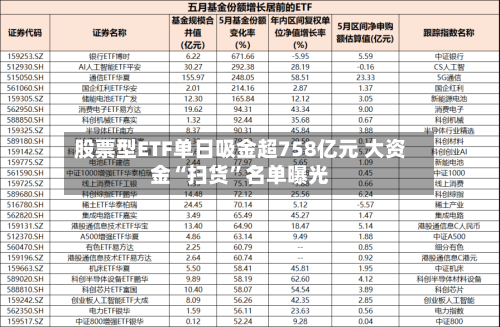 股票型ETF单日吸金超758亿元 大资金“扫货”名单曝光-第3张图片