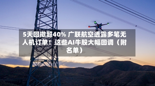 5天回撤超40% 广联航空透露多笔无人机订单!这些AI牛股大幅回调(附名单)-第2张图片