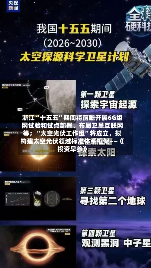 浙江“十五五”期间将前瞻开展6G组网试验和试点部署	、布局卫星互联网等；“太空光伏工作组	”将成立，拟构建太空光伏领域标准体系框架——《投资早参》-第2张图片