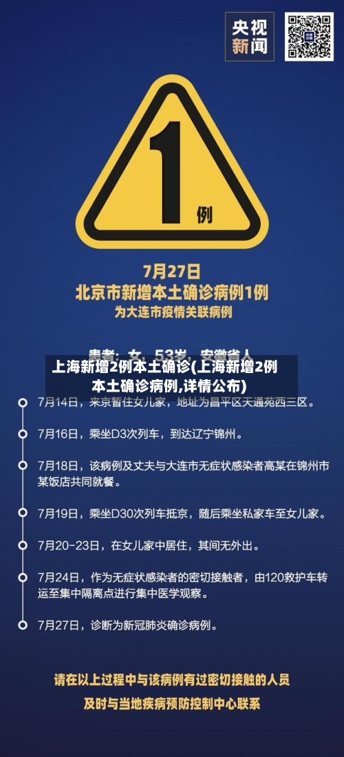 上海新增2例本土确诊(上海新增2例本土确诊病例,详情公布)