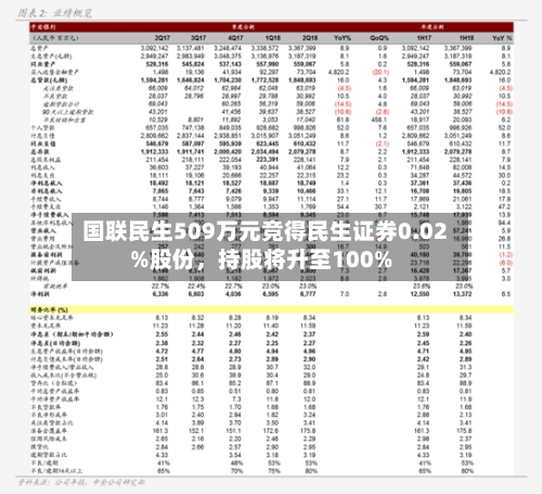 国联民生509万元竞得民生证券0.02%股份，持股将升至100%-第3张图片