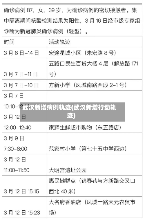 武汉新增病例轨迹(武汉新增行动轨迹)
