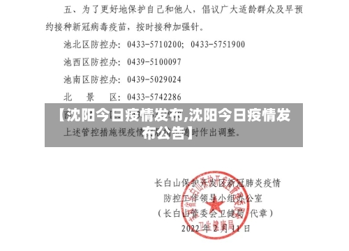 【沈阳今日疫情发布,沈阳今日疫情发布公告】