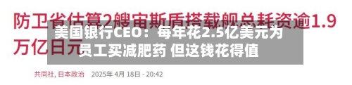 美国银行CEO：每年花2.5亿美元为员工买减肥药 但这钱花得值-第2张图片