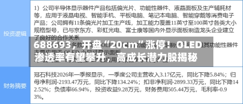 688693	，开盘“20cm”涨停！OLED渗透率有望攀升，高成长潜力股揭秘-第2张图片