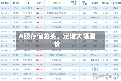 A股存储龙头	，定增大幅溢价-第3张图片
