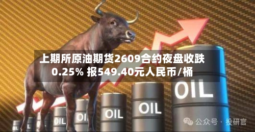 上期所原油期货2609合约夜盘收跌0.25% 报549.40元人民币/桶