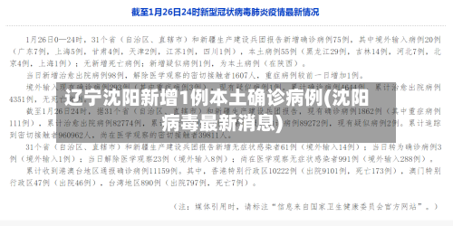 辽宁沈阳新增1例本土确诊病例(沈阳病毒最新消息)-第2张图片