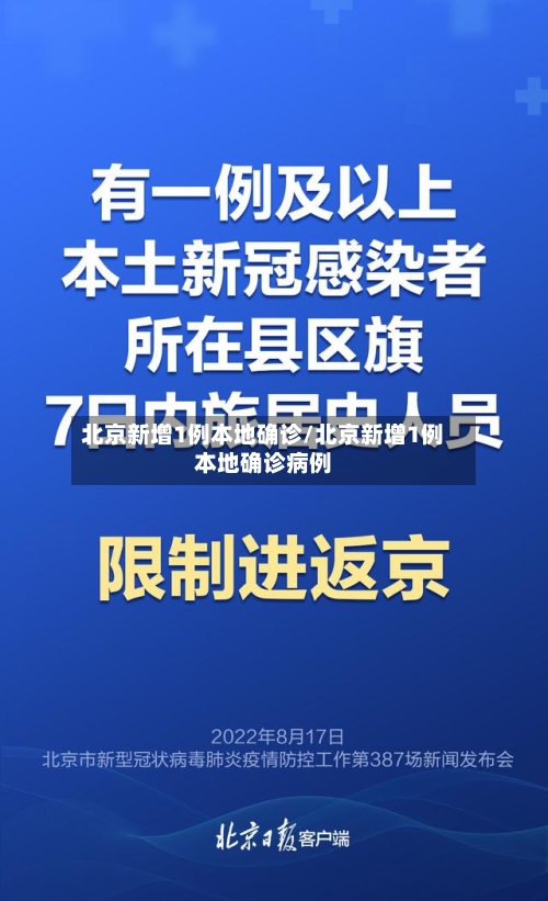 北京新增1例本地确诊/北京新增1例本地确诊病例