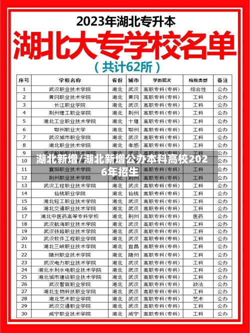 湖北新增/湖北新增公办本科高校2026年招生-第2张图片