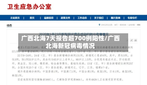 广西北海7天报告超700例阳性/广西北海新冠病毒情况