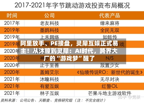 阿里放手、PE接盘，灵犀互娱正式易主！从沐瞳到灵犀：AI时代	，跨界大厂的“游戏梦”醒了-第2张图片