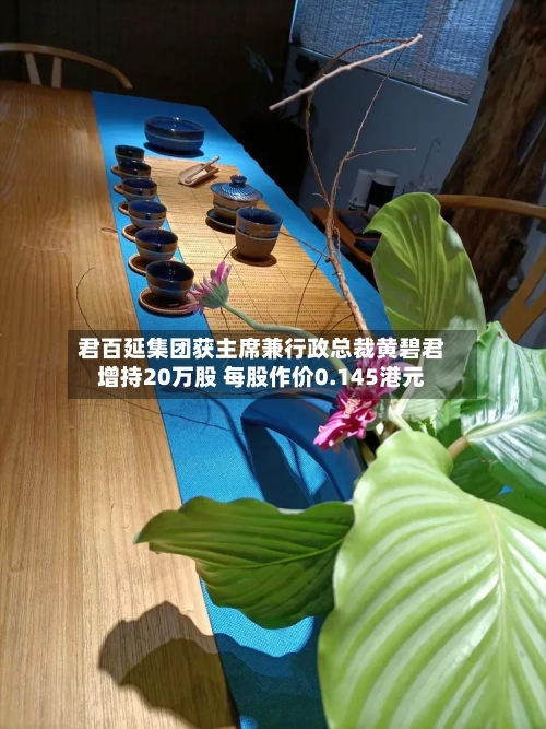 君百延集团获主席兼行政总裁黄碧君增持20万股 每股作价0.145港元