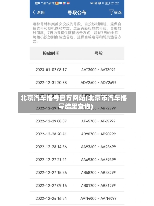 北京汽车摇号官方网站(北京市汽车摇号结果查询)