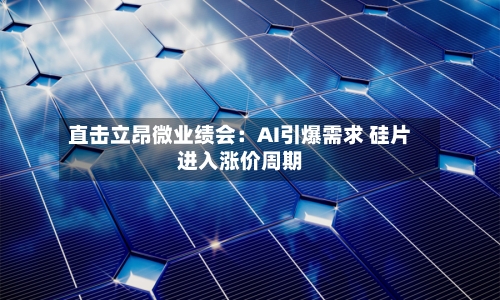 直击立昂微业绩会：AI引爆需求 硅片进入涨价周期