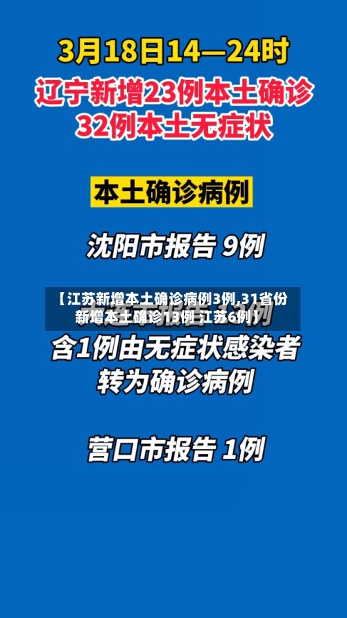 【江苏新增本土确诊病例3例,31省份新增本土确诊13例 江苏6例】