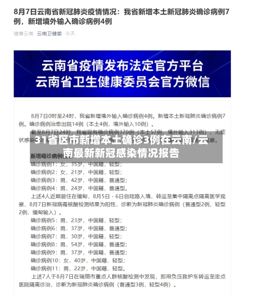 31省区市新增本土确诊3例在云南/云南最新新冠感染情况报告-第2张图片