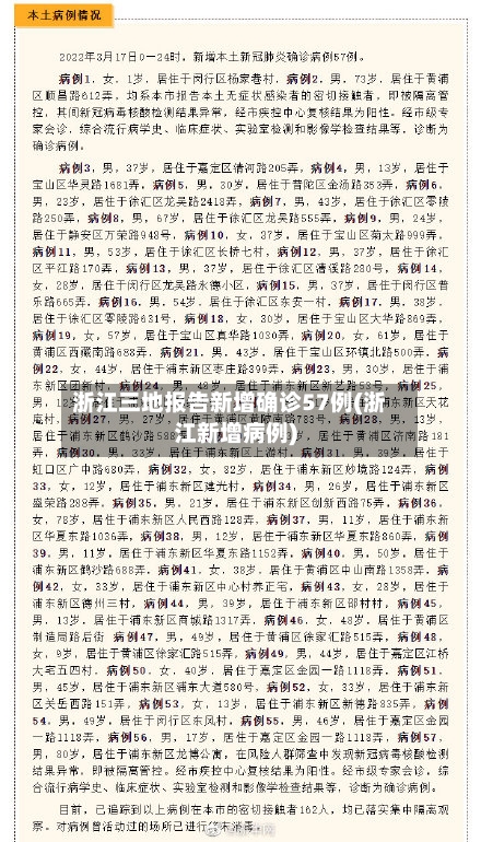 浙江三地报告新增确诊57例(浙江新增病例)