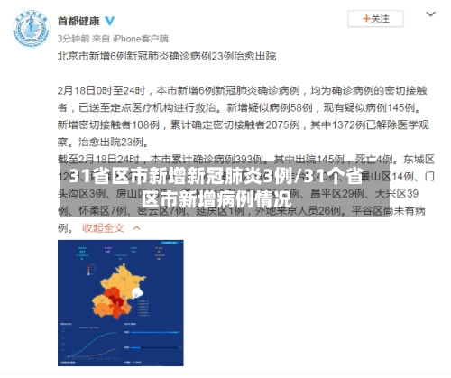 31省区市新增新冠肺炎3例/31个省区市新增病例情况