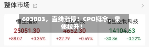 603803	，直线涨停！CPO概念，集体拉升！-第2张图片