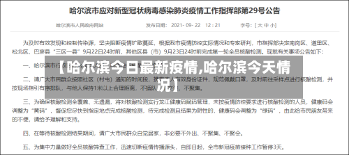 【哈尔滨今日最新疫情,哈尔滨今天情况】-第3张图片