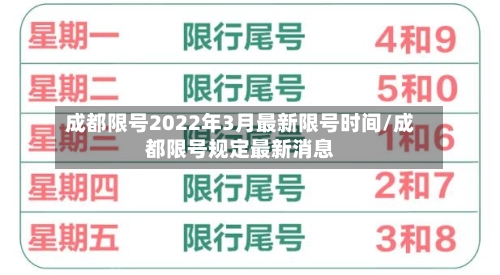 成都限号2022年3月最新限号时间/成都限号规定最新消息