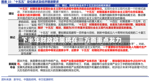 下半年财政政策将在三方面重点发力