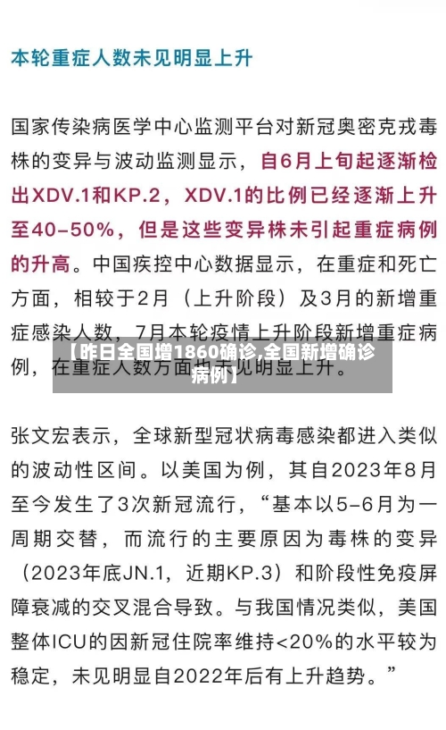 【昨日全国增1860确诊,全国新增确诊病例】