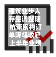 建筑业步入存量调整期 杭萧钢构订单降幅收窄 上半年业绩依旧承压