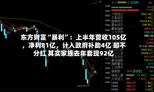 东方财富“暴利”：上半年营收105亿，净利81亿，计入政府补助4亿 却不分红 其实家族去年套现92亿-第3张图片