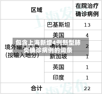 包含上海新增4例新型肺炎确诊病例的词条