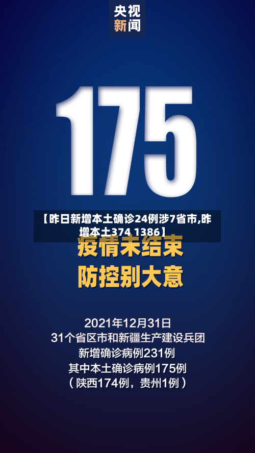 【昨日新增本土确诊24例涉7省市,昨增本土374 1386】