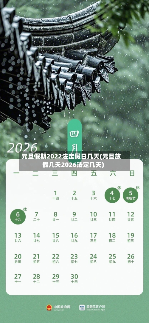 元旦假期2022法定假日几天(元旦放假几天2026法定几天)