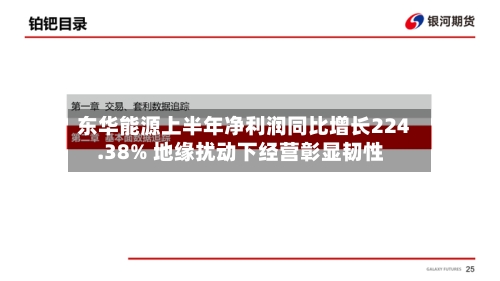 东华能源上半年净利润同比增长224.38% 地缘扰动下经营彰显韧性